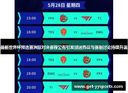 最新世界杯预选赛洲际对决赛程公布引发球迷热议与赛制讨论持续升温 最新世界杯预选赛洲际对决赛程公布引发球迷热议与赛制讨论持续升温