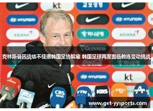 克林斯曼因战绩不佳遭韩国足协解雇 韩国足球再度面临教练变动挑战